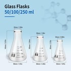 Set Of 9 Laboratory Glassware Set Science Lab Chemistry Beaker 50 100 250ml