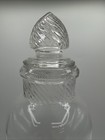 Vintage Clear Glass Apothecary Jar Footed 15    Swirl Stopper Drug Store Display
