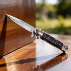 9  Italian Style Stiletto Spring Assisted Folding Pocket Knife Edc Black Handle