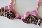 Vintage D g Leopard Print Balconette Bra  2000s Pink Mesh Designer Lingerie