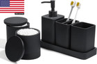 Bathroom Accessories Set  6 Piece Bathroom Set With Toothbrush Holders  Soap Dis