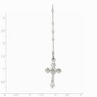 Sterling Silver Polished Rosary Beads Necklace With Crucifix Cross