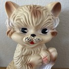 Vtg Squeak Toy Kitten Cat Cream Red 60s Edward Mobley Co Arrow Rubber Italy Mute