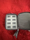 Vera Bradley Travel Pill Case Gray Quilted Organizer     8-day Medicine Holder Euc