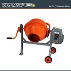 Yardmax Concrete Mixer Portable 1 6 Cu Ft Solid Steel Drums Hp Motor Drive Box