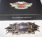 Harley Davidson 2004 Flames Bar   Shield 6  Belt Buckle 99555-04v Nos Boxed