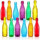 12 Pcs Colored Glass Bottles Set - Decorative Vases For Garden  Home   Outdoor D
