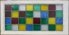 Geometrical Transom Large Old English Leaded Stained Glass Window 36 5  X 18 5 