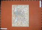 Old Antique Print 1909 Colour Map Italy Contorni Roma Street Plan D armi 20th