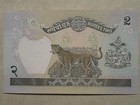 Nepal 2 Rupees Banknote  Unc  Leoperd  Animal Paper Money