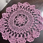 Handmade Crochet Doily Cotton Doily 11 5  Round Lace Doily Rose Purple Doily 