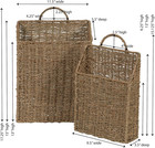 Rectangular Wicker Hanging Baskets  Set Of 2  Small And Large  Handwoven Seagras