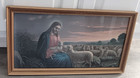 Vintage Mataloni Giovanni Framed Art Print Jesus The Good Shepard W sheep 16x9