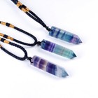 Healing Chakra Stone Reiki Pendant Necklace Crystal Quartz Natural Fluorite New