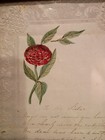 Antique 19th C Victorian Floral Watercolor 1848 Poem  to My Sister  Period Frame
