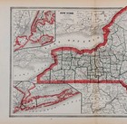 1883  New York State Map Original  18x11 5  Albany - Brooklyn - Long Island