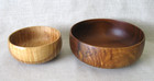 2 Artisan  Lathe-turned  Wooden Bowls   Tiger Maple   Signed     Cherry