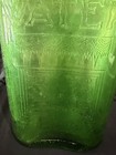Vintage 1930s Green Glass Refrigerator Water Bottle 9 75x6x3  2qt Thick Embossed