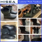 Hisea Adjustable Rain Boots Waterproof Neoprene Rubber Farm Garden Work Mud Boot