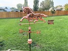 Heavy Duty Metal And Glossy Copper Horse Roof Directional Weather Vane Compass