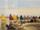 Exceptionally Framed Marshall Gardiner    rainbow Fleet    Colorized Nantucket Print