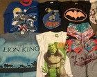 Vintage 80s 90s Kids Clothing 16 Pieces Lot Lion King Batman Simpson   s Shrek Wwe