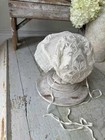 French Antique Bonnet Tulle White Lace Needlework Embroidered Embroidery Coiffe
