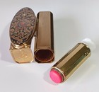 Vtg Stratton England Gold-tone Spring-loaded Lipstick Case W Enamel Mirror