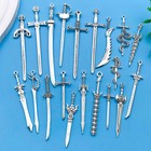 20pcs Antique Silver Sword Bookmarks Diy Charms Pendants For Jewelry Making