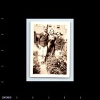 Old Vintage Photo Affectionate Trio Men Woman Outside Building Snapshot