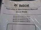Bobcat Skid Steer Snow Blade Plow Operation   Maintenance Manual 60 72 84 96  08