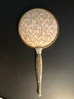  Antique old Vintage Brass Plate   Alloy Handle  Looking Glass 