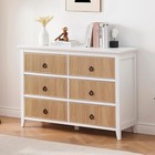 6-drawer Solid Wood Dresser Chest - Double Storage Cabinet For Bedroom Furniture