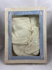 3 Vintage Cradle Knit Layette Set Cardigan Sweater Booties Hats Baby Girl Boy
