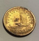 Rare Cheerios 2000 P Sacagawea One Dollar  Coin Gold Color   Feathers Error Mint