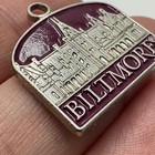 Vintage Biltmore Estate Asheville House Maroon Enamel Large Charm Pendant