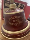 Rare 1920-40 Tin Spinning Song Top Lieder Kreisel West Germany Red gold Orig Box
