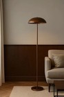 1950s Mid-century Modern Brass Floor Lamp Dome Shade Stilnovo Inspired Vintage L