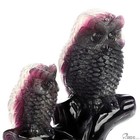 5 4  Fluorite Hand Carved Crystal Owls Sculpture  Crystal Healing