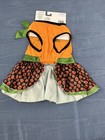 Dog Pet Orange Pumpkin Spooky Village  Dress Costume Size Medium