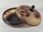 Art Nouveau Covered Bowl Signed D   argental Cameo Glass Floral Etched Antique
