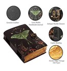 Spell Book Of Shadows Journal With Lock Clasp Vintage Handmade Leather Luna Moth