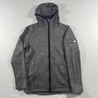 Kerrits Softshell Jacket Kids Large Grey Horseshoe Print Fleece Lined Full Zip