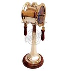Vintage Ship Engine Telegraph Order With Bell Sound Nautical Talegraph Wood Base