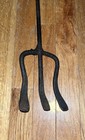 Vintage antique Fireplace Poker Iron Metal 3 Prong Fork  Long Handle Heavy  36   
