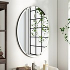 High Definition Frameless Oval Wall Mirror For Bathroom vanity Beveled Edge Deco