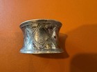 Antique Silver Plated Napkin Ring W  Geometric Diamond Design