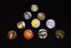          Beautiful Lot Of 10 Jabo das Mixed Runs Collector Marbles  750 Mint        