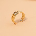 Adjustable Triple Band Small Size Open Toe Rings For Women 18k Yellow Gold Over