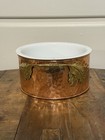 Vintage Hammered Copper Wine Cooler Ice Bucket Champagne Chiller W  Milk Glass